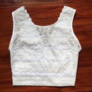 Lace, open back ( tie in the back ) blouse